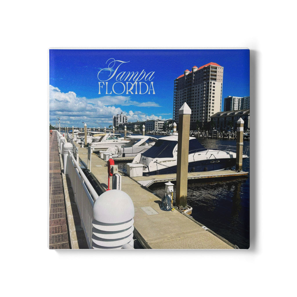 Tampa Marina Boats Dockside Coaster