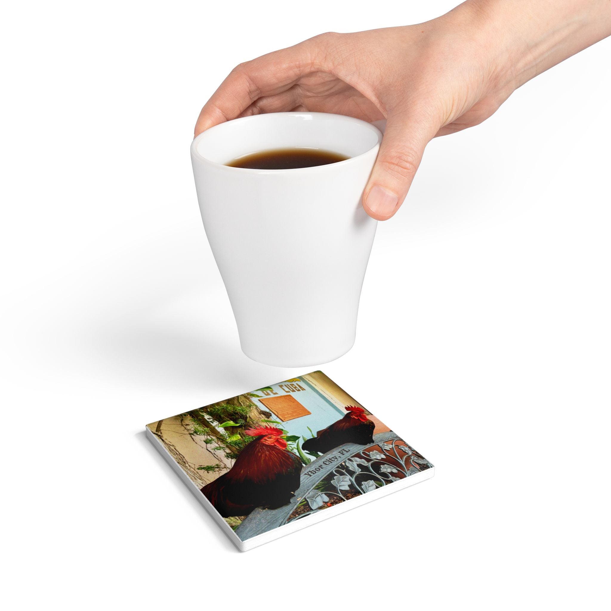 Ybor City Roosters on the Bench Coaster