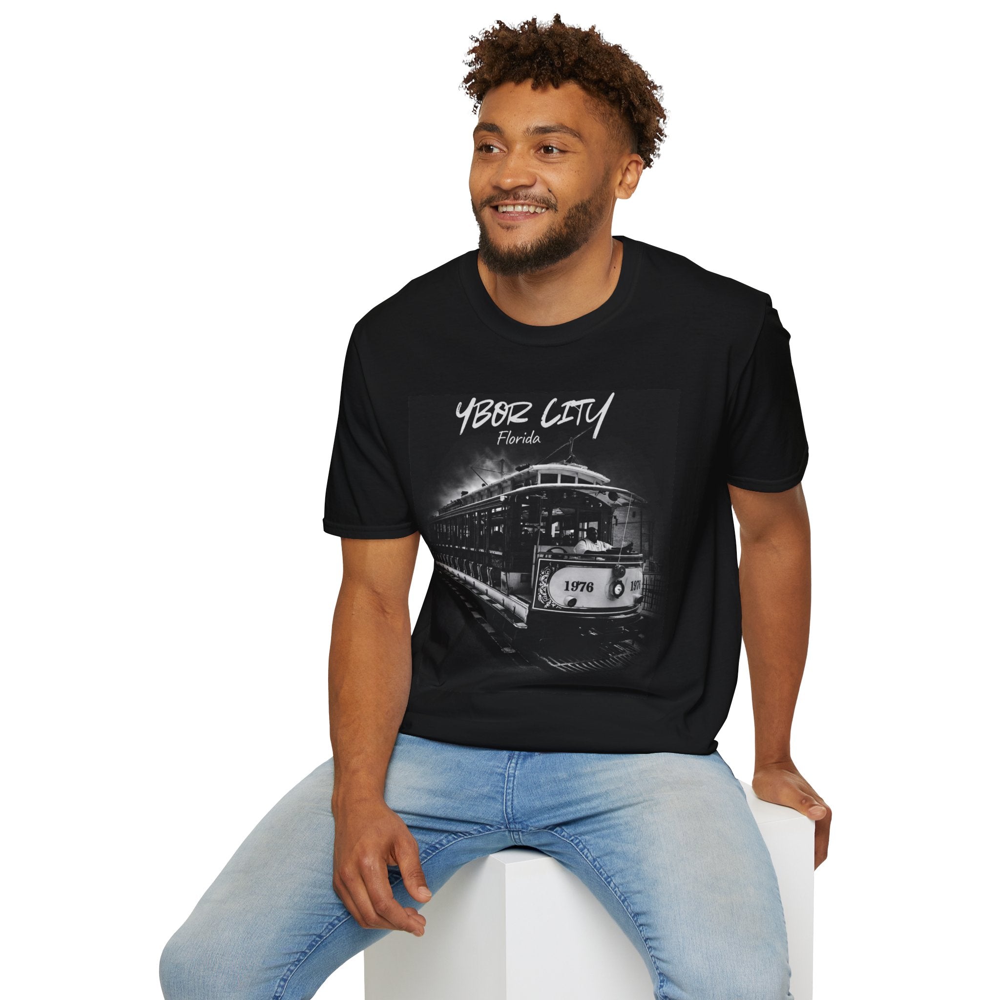 B/W Ybor City Trolley T-Shirt