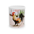 Ybor City white Fence Rooster Ceramic Mug