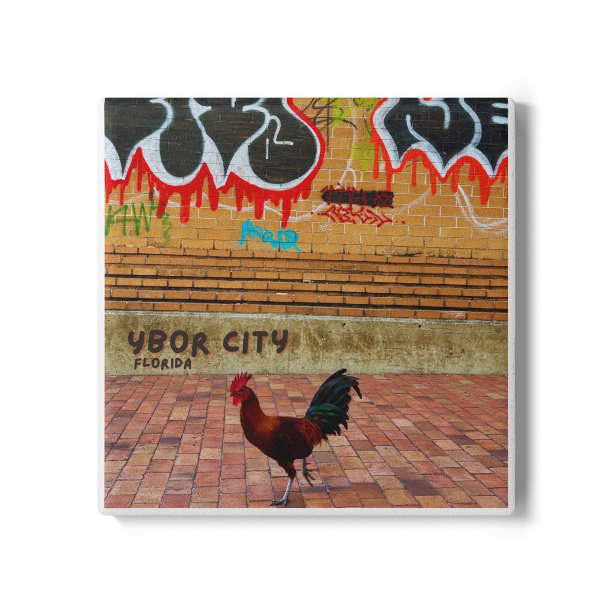 Ybor City Rooster Graffiti  Coaster