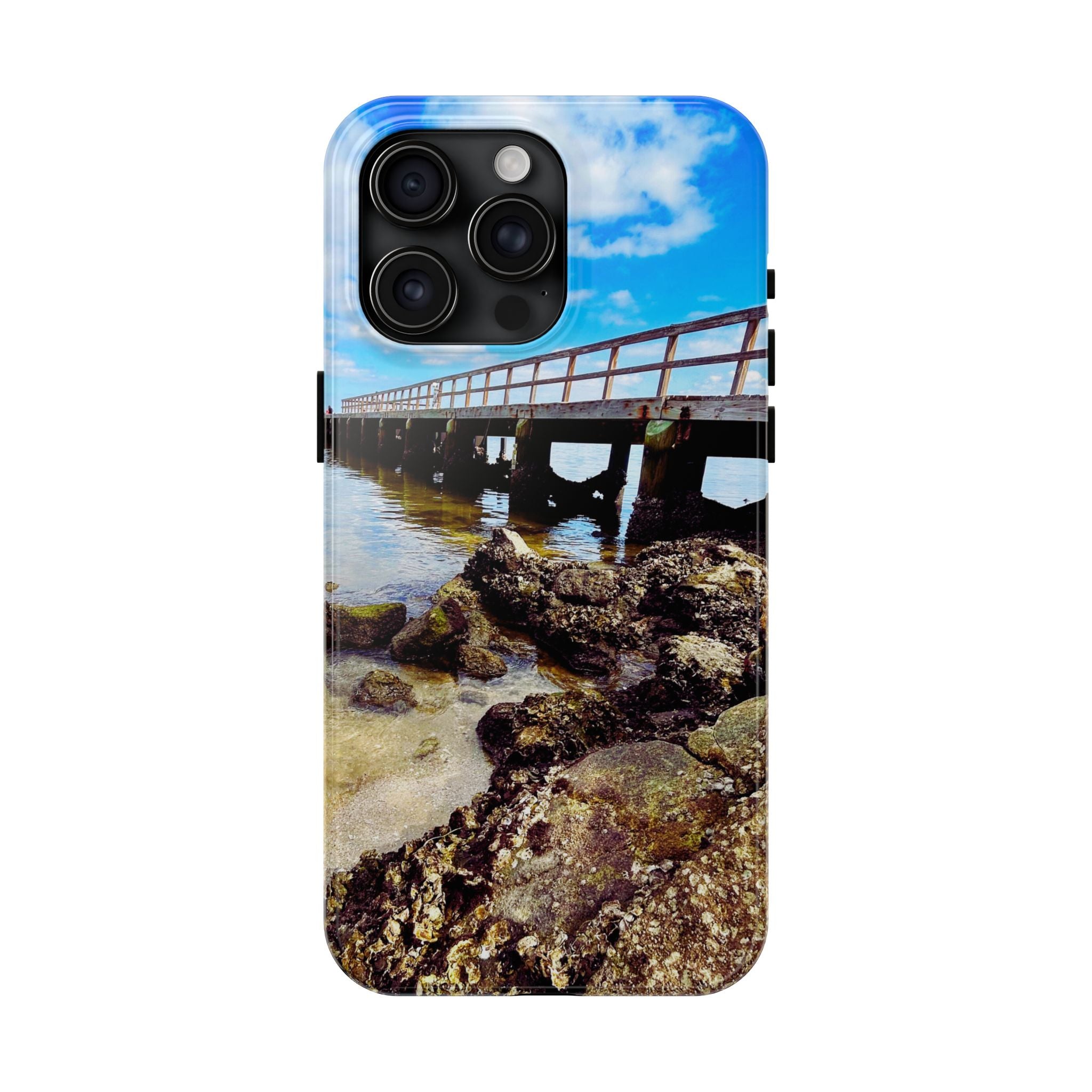 Coastal Pier & Oyster Rocks Phone Case
